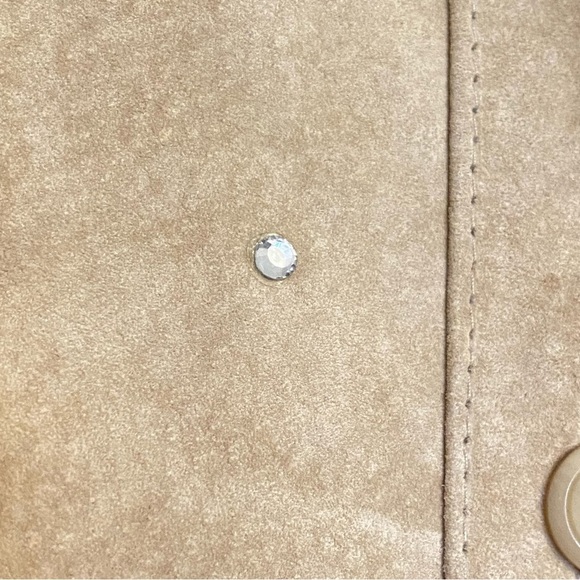 Vintage The Quacker Factory Tan Leather Button Up Shirt Shacket Size 1X - Picture 14 of 16